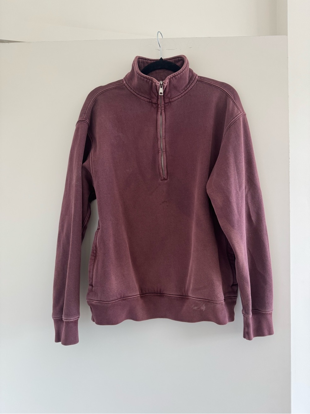 Quarter-Zip Pullover Sweater - Mauve